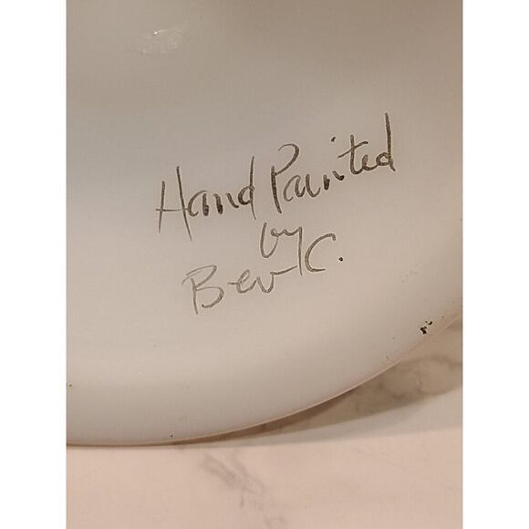 Fenton Glass Berries & Blossoms Candlestick Holder Satin Custard Only (1) 6" - Picture 7 of 11